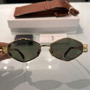 Celine Metal Triomphe Geometric Sunglasses
